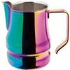 ILSA Lattiera Evolution per Cappuccino e Latte Art, Acciaio Inox 18/10, Color Arcobaleno, Tazze 9, Capacità 75 cl