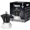 Bialetti Caffettiera Moka Induction, 2 Tazze (100 ml), Adatta a Tutti i piani cottura, Design Elegante, Nero
