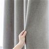 YEVDA Tenda da doccia in tessuto di lino, 240 x 200 cm, impermeabile, antimuffa, per bagno, grigio, 180 x 200 cm