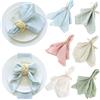 KASESSS Tinta Unita Tovaglioli Stoffa Set Di 6 Design Di Bordatura Tovaglioli Cotone Per Decorazione Da Tavolo, Matrimonio, Domestico, Cena, San Valentino, Natale 32x32cm Multicolore