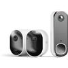 Arlo Pro 5 Telecamera WiFi Esterno Senza Fili, Visione Notturna Colori, Prova Inclusa Secure, 2 Telecamere, Bianche & Arlo Essential FHD Videocitofono, Campanello Senza Fili Da Esterno, Bianco
