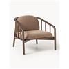 Westwing Collection Poltrona lounge in legno di frassino con rivestimento in teddy Balin