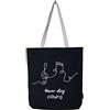 hello-bags. Borsa a spalla. Esterno: 100% cotone. Con cerniera, fodera e tasca interna. Include busta regalo kraft. Modello NEVERSTOP. Colore: Écru/Nero. Misure: 37 * 38 cm