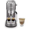 De'Longhi Dedica Arte EC885.GY, Macchina manuale da Caffè Espresso e Cappuccino, Lancia vapore professionale, Caffè in Polvere o in Cialde E.S.E., Riscaldamento 40sec, Filtro Singolo e Doppio, Grigio