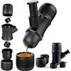 Avilia Macchina da Caffè Portatile da 80ml in Nero - Espresso Manuale con Pompa Integrata - Filtro in Acciaio Inox e Design Compatto - Ideale per Campeggio e Viaggi Senza Necessità di Corrente