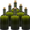 mikken 6 bottiglie di vetro verde/marrone da 500 ml con tappo in sughero