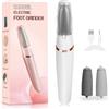 ZABOUL Set di attrezzi per pedicure per piedi, ricaricabile, per pedicure e pedicure portatile, asta liscia per la cura dei piedi, rimuove il rosa secco (White)