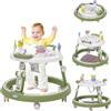Maycoly Girello Pieghevole per Bambini,Giocattolo Musicale, Altezza Regolabile,Cuscino Girevole a 360°, 6 Ruote Silenziose,Adatto a Bambini e Bambine dai 0+ in su,Verde