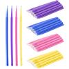 Surplex 400 pezzi Micro Applicatori a Pennello, Quattro Dimensioni Della Testa, 4 Pennelli Color Extension per Extension Ciglia Rimozione, Trucco, Nail Art, Pittura (Viola+Blu+Rosa+Giallo)