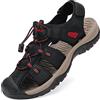 FLARUT Sandali Estivi Uomo Esterni PelleTraspirante Sandali Sportivi Scarpe da Trekking Passeggiata Fisherman Casual Sneakers Antiscivolo(Nero,45)