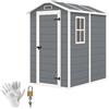 VivaGarden Casetta da Giardino in Resina con Pavimento, Porta con Blocco e Finestra 1.3 x 1.8 m colore Grigio - U6060GY