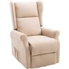 DecHome Poltrona Relax Reclinabile Poltrona per Anziano Elettrica Alzapersone in Tessuto 72.5x94x109 cm colore Crema - 713031CG
