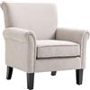 DecHome Poltrona Vintage Retrò in Tessuto con Braccioli 79x78x87 cm colore Grigio/Marrone - 0GYW126F