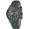 AVI-8 Mens 42mm Hawker Hurricane Classic Chronograph Military Green Japanese Quartz Pilot Watch with Leather Strap AV-4011-0D