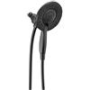Delta In2ition 58499-BL - Soffione doccia doppio 2 in 1 a 4 impostazioni con doccetta, doccetta rimovibile, colore: nero opaco con tubo flessibile, portata 1,75 GPM