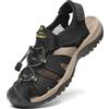 FLARUT Sandali Estivi Uomo Esterni PelleTraspirante Sandali Sportivi Scarpe da Trekking Passeggiata Fisherman Casual Sneakers Antiscivolo(Nero,41)