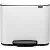Brabantia Bo Pedal Bin 23 Litre, Steel, White, 11 + 23 L