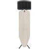 Brabantia Ironing Board B, 124x38cm - Denim Grey | 100% Fairtrade Cotton | For Steam Generator Irons | Large Metal Steam Unit Holder | Stable & Anti-Wobble FramE | Foldable with Adjustable Height