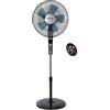Orbegozo SF 0640, ventilatore a piantana, silenzioso,oscillante, testa inclinabile, timer, 2 velocità + Turbo + Silenzioso, 65 W Nero