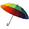Le Monde du Parapluie Ombrello lungo da donna XXL per due persone - Arco in cielo - Happy Rain ombrello lungo canna, grande diametro 130 cm, molto robusto 16 stecche, multicolore