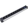 as - Schwabe 18368 Ciabatta elettrica in alluminio con interruttore e protezione bambini, 1,5 m cavo, Argento/Nero