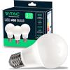 V-TAC 3x Lampadine LED con Attacco E27 8,5W (Equivalenti a 60W) A60 806 Lumen - Lampadine Nuova Generazione - 4000K Luce Bianca Naturale (Box 3 pezzi)
