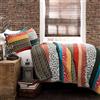 Lush Decor Boho Stripe 3-Piece Quilt Set, Full/Queen, Turchese/Mandarino