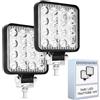 Didarenba Fari led trattore 12v 24v 2 pezzi alluminio abs 48W 16 led 6500K 10.5 cm 4.21
