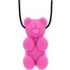 ATC Handels GmbH ARK - Collana da masticare a forma di orsacchiotto gommoso, senza sostanze nocive, in 3 gradi di durezza, supporto sensoriale per bambini e adulti, cordoncino regolabile (medio, rosa)