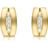 Carissima Orecchini a tre bande di zirconia cubica in oro giallo 9 ct