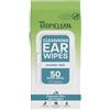 TropiClean Salviette Detergenti per Le Orecchie di Animali Domestici, Senza Residui, Parabeni, Alcool, Coloranti - 50 Pezzi
