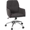 HJH Office 670946 Poltrona da ufficio SHAKE 350 tessuto grigio sedia girevole moderna con rotelle, regolabile in altezza