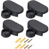 QUARKZMAN Specchio Clip 4pz - Zinco Lega Ovale Specchio Supporto Clip Specchio Supporti per Parete Montaggio Bagno Vetro Graffette per 3-5mm Spessore Specchio (Nero)