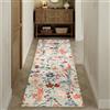 HUGEAR Beige Tappeto Cucina 60x240cm Tappeti Corridoio Passatoia Scendiletto Antiscivolo Lavabile Moderno Motivo Floreale Lungo Rettangolare Pelo Corto Rug