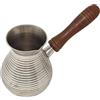 Madacha Caffettiera Cezve/Turka 300 ml oro ottone/nichel manico in legno rimovibile