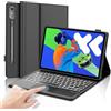 FOGARI Tastiera per Lenovo P12 da 12,7 pollici, Custodia Tastiera Retroilluminata con Touchpad per Lenovo Tab P12 12,7 2023, Cover con Italiano Bluetooth Keyboard, Nero