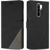 SONWO Cover per Redmi Note 8 PRO, Flip Caso in PU Pelle Case Cover Custodia con Slot per Schede e Supporto Stand per Redmi Note 8 PRO, Nero