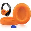 SoloWIT® Cuscinetti Auricolari Ricambio per Beats Studio 2 e Studio 3 Wired/Wireless Cuffia con morbida pelle proteina/memory foam/nastro adesivo forte - Arancione