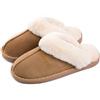 Coswind Pantofole Donna Uomo Invernali Peluche Ciabatte da Casa with Memory Foam Pelose Calde Comode Fluffy Antiscivolo Autunno Interno Esterno Marrone chiaro 290