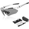 ROCKBROS Occhiali da Sole Ciclismo Polarizzati Uomo Donna, Occhiali Sportivi per Bici MTB, 2 Modelli Lenti, Protezione UV400, Ultra-leggera, per Bici Corre Pesca Guida Arrampicata, Grigio
