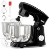 YASHE Impastatrice Planetaria 1500W, 2 Ciotole in Acciaio Inox 4,5L + 5L, 10+P Velocità, Testa Inclinabile, con Gancio Impastatore, Frusta e Sbattitore, Nero