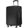 HAUPTSTADTKOFFER Mitte - Bagaglio a Mano 55x40x23, TSA, 4 Ruote, Valigia da Viaggio, Valigia Rigida, Valigia con Rotelle, Valigia Bagaglio a Mano, Nera