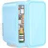 YASHE Mini frigo da 6 litri/8 lattine 220-240 V AC/DC, refrigeratore termoelettrico portatile, frigoriferi, camera da letto, cura della pelle, bevande, ufficio, dormitorio e auto, blu