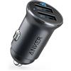 Anker Caricatore Auto Mini 24W 4.8 A Doppia USB Metallo, Adattatore Auto PowerDrive 2 Alloy Flush Fit LED blu, per iPhone XR/XS/X/8/7/6/SE, iPad Pro/Air 2/Mini, Samsung Galaxy, Huawei, Xiaomi