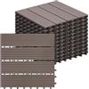 Laneetal Set di 11 Pavimento per Esterno, Pavimento WPC Incastro, per Giardino, Patio, Terrazza, Balcone, Pavimentazione Esterna 30x30 cm, Marrone