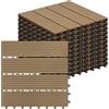 Laneetal Set di 11 Pavimento per Esterno, Pavimento WPC Incastro, Piastrelle per Decking a Incastro per Giardino, Patio, Terrazza, Balcone, Pavimentazione Esterna 30x30 cm, Caffè Chiaro