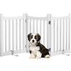 Yaheetech Cancelletto per Cani Estensibile e Pieghevole di Sicurezza da Interno in Legno 3 Pannelli 151,5 × 60,5 cm Recinto Barriera con Piedi Antiscivoli Scale Porta Bianco