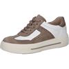 CAPRICE Sneaker da Donna Bassi in Pelle con Strass, Marrone (Mud/White), 37,5 EU