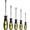 Uacen Set di cacciaviti a testa piatta (5 set nelle seguenti dimensioni Cacciavite a taglio con punte magnetiche Impugnatura ergonomica morbida di cacciavite piatto standard o di precisione