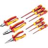 SATA VDE ST09262U - Set di 9 attrezzi isolati con pinze per elettricisti e cacciaviti per elettricisti, con lame in acciaio S2, trasparente
